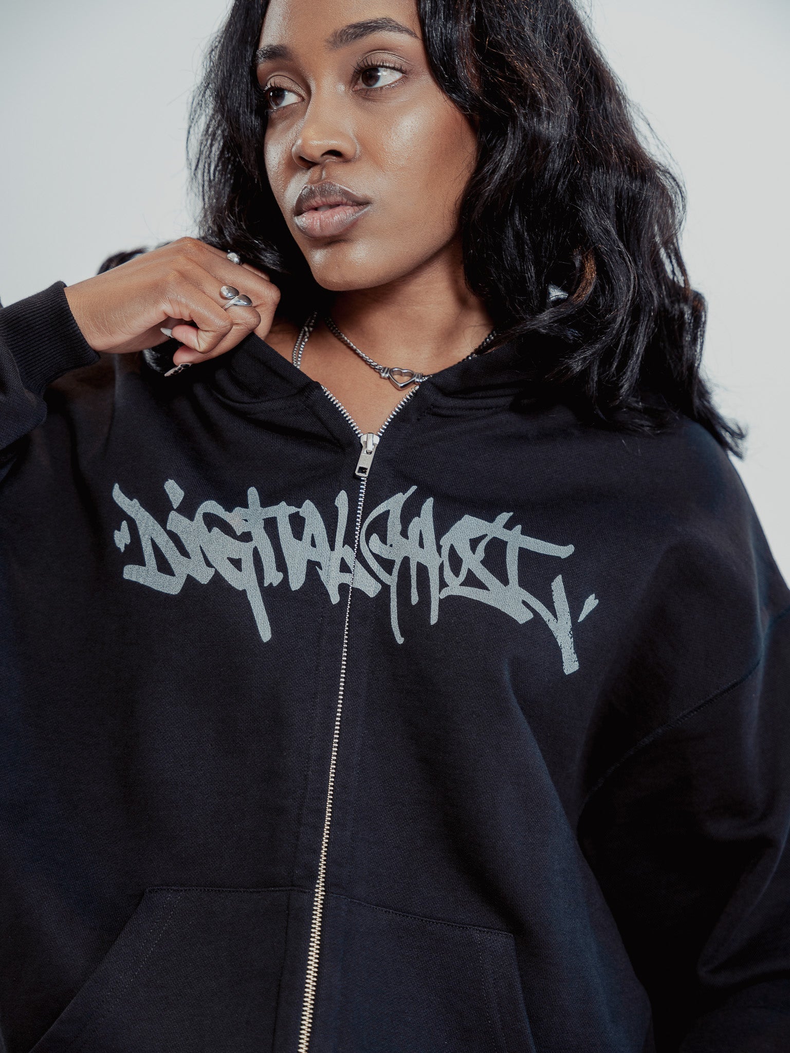 Digital Ghost Hood' Zip