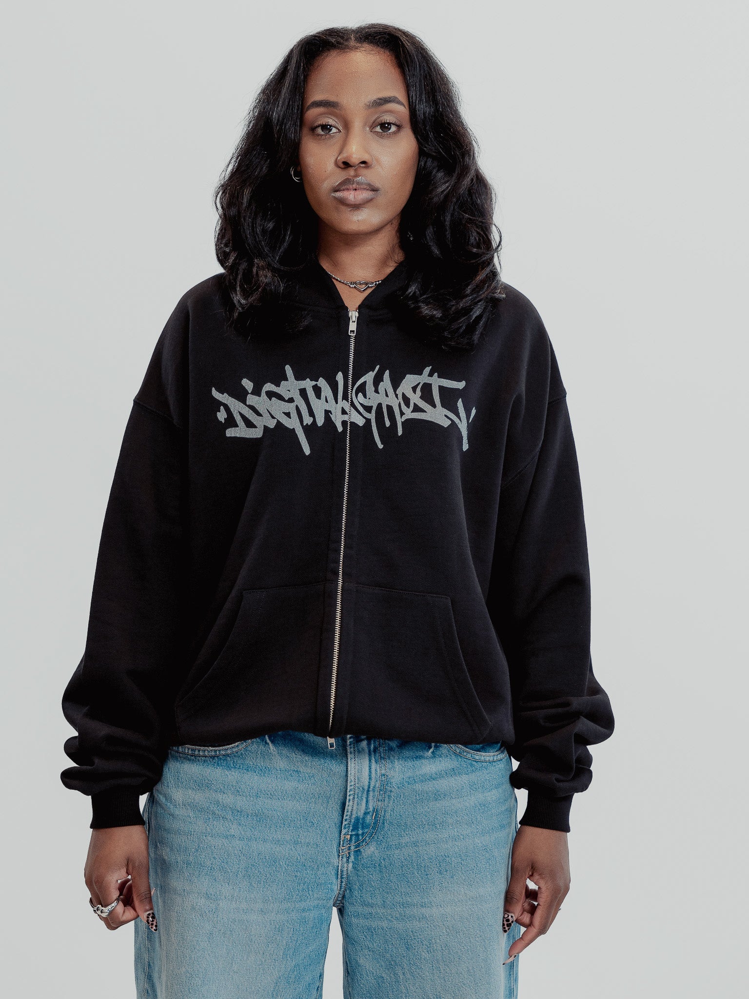 Digital Ghost Hood' Zip