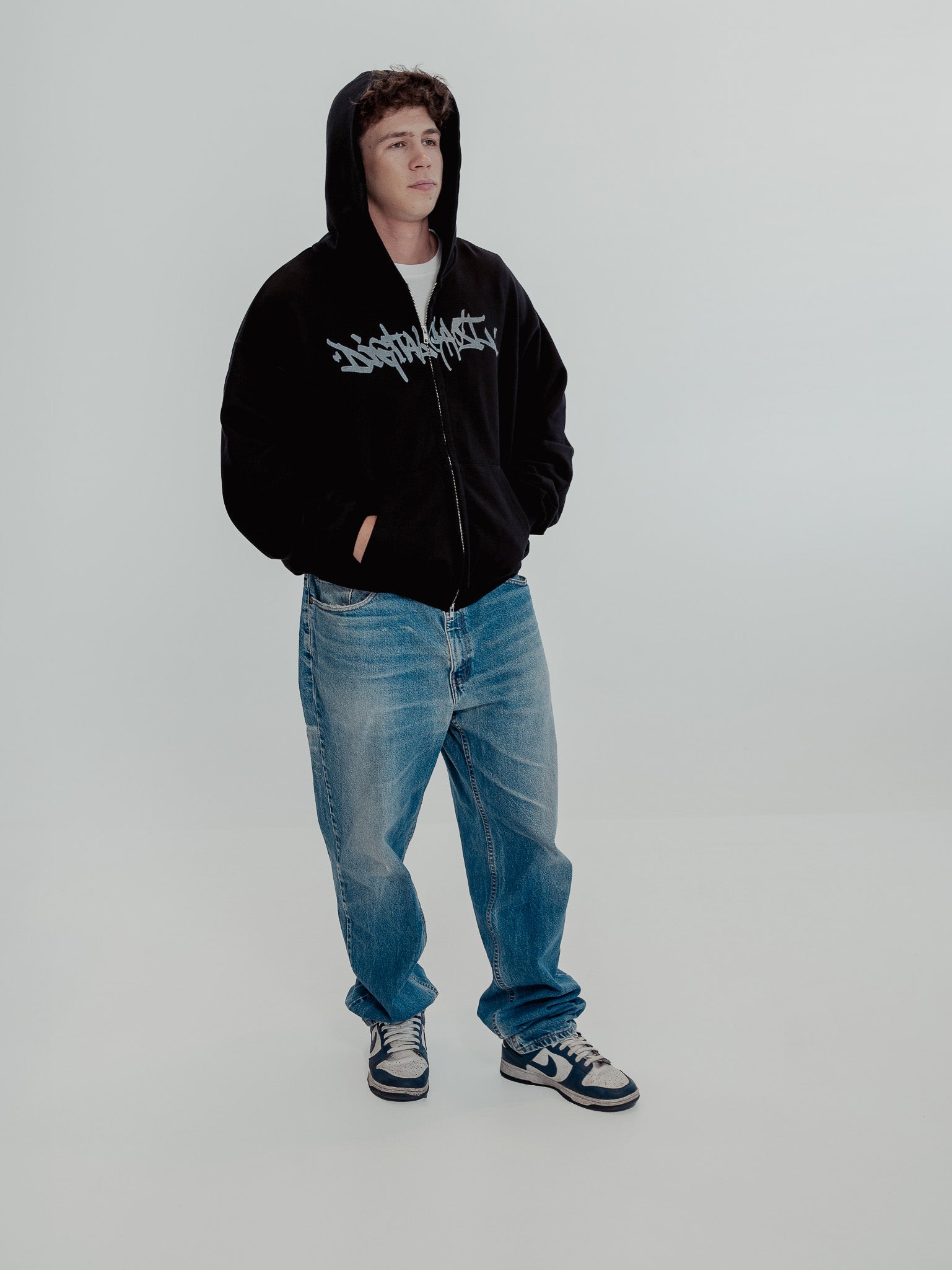 Digital Ghost Hood' Zip