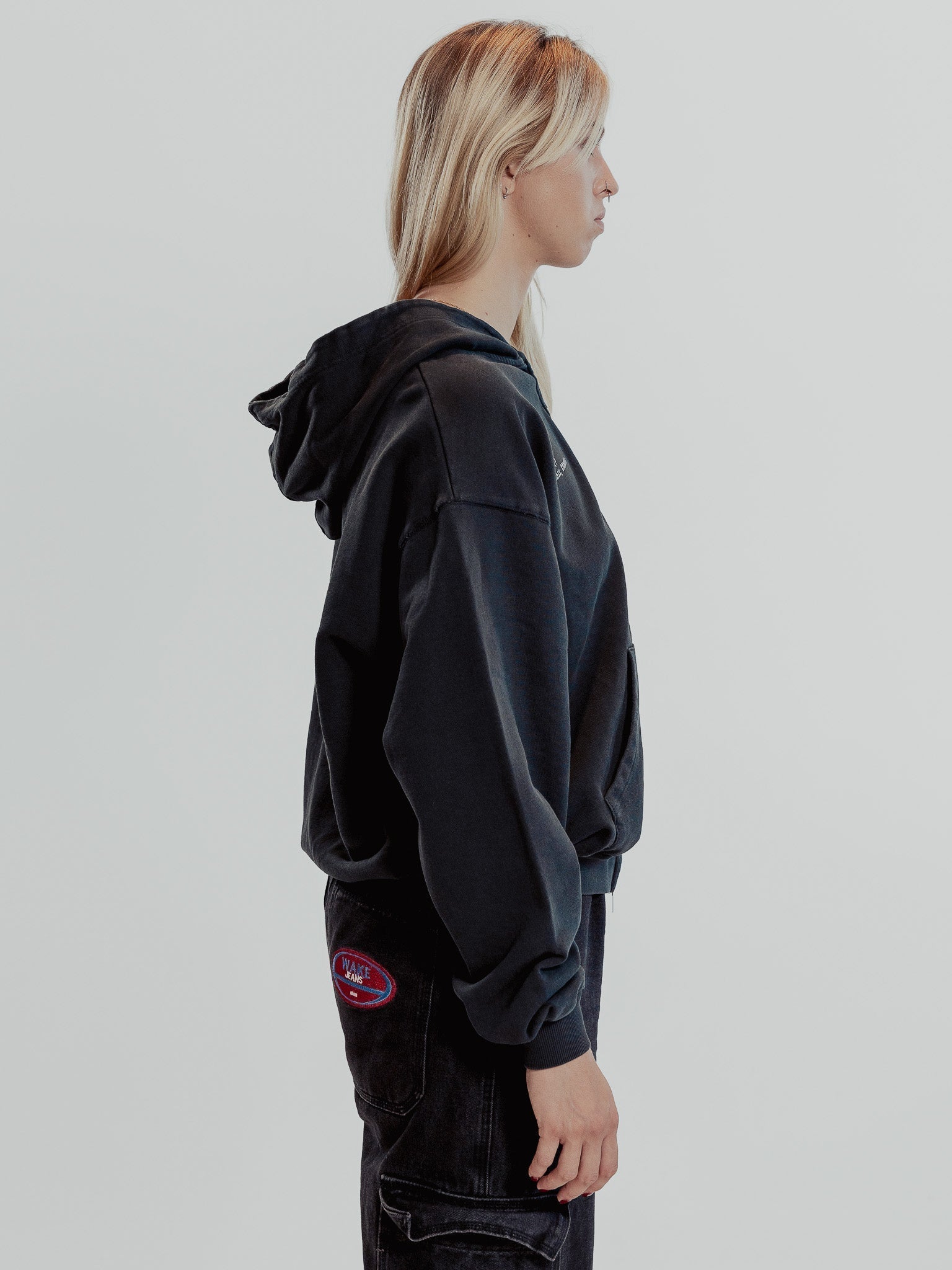 Vintage Black Hood' Zip